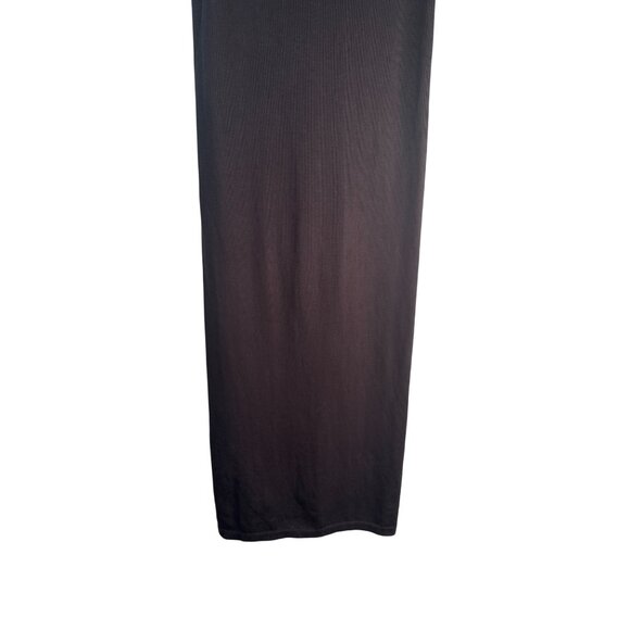 ZARA Sleek Deep Small  Brown Turtleneck Midi Bodycon Dress Stretch Fabric - Picture 10 of 14